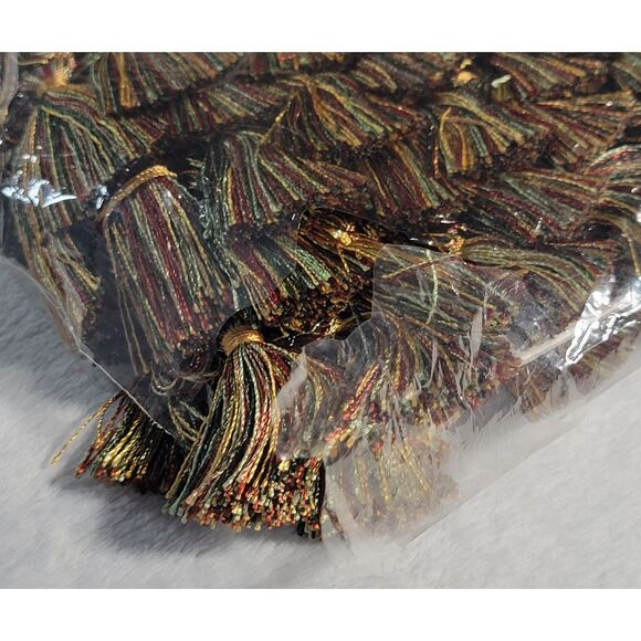 Hand Tied Tassel Fringe 6 Yards Multicolor Made in India - Picture 5 of 6